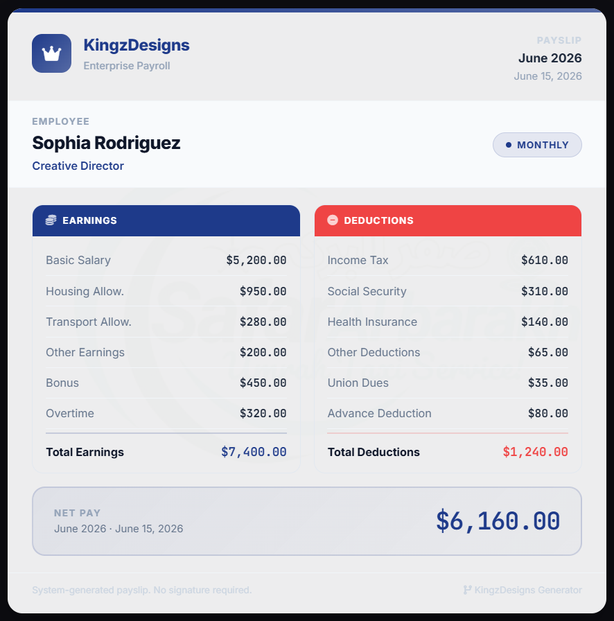 Free Online Payslip Generator with Live Preview, Custom Branding & PDF Export Post